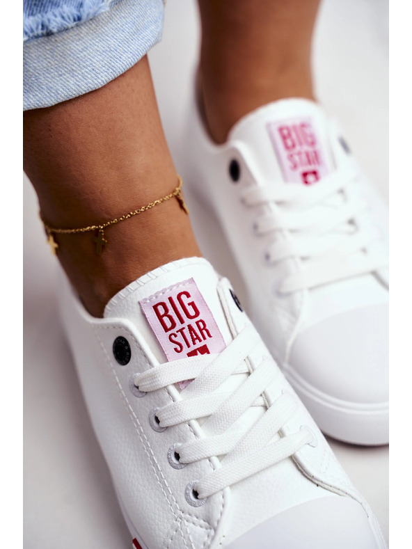 BIG STAR SHOES Ženske klasične superge Big Star - bela/rdeča