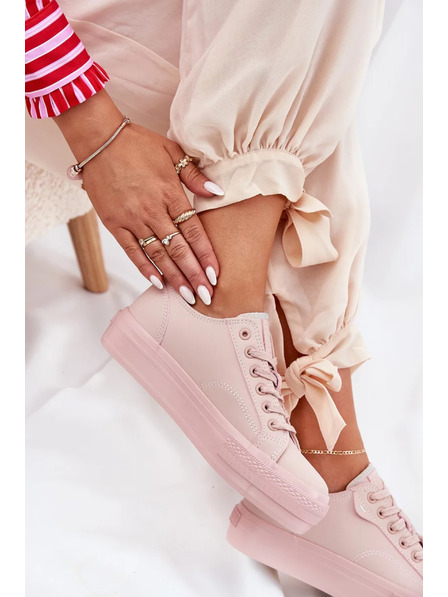 BIG STAR SHOES Ženske superge na platformi iz ECO usnja Big Star – roza