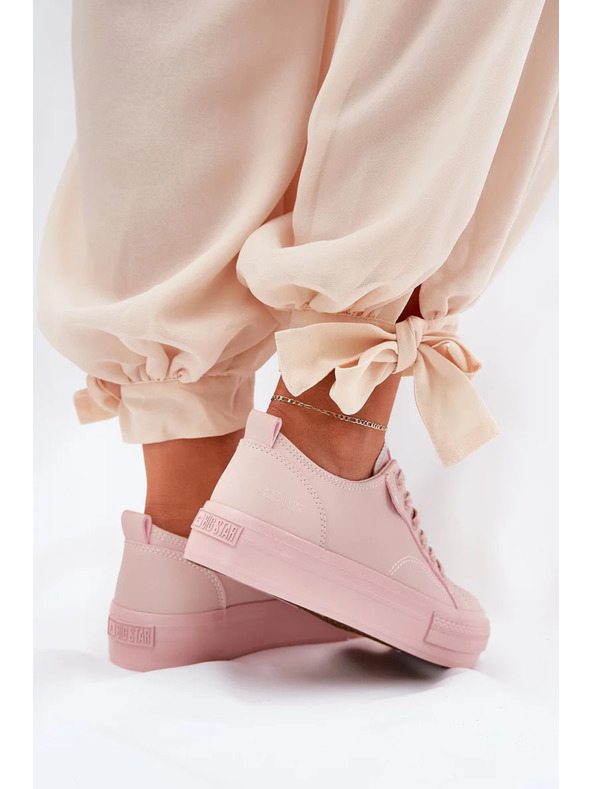 BIG STAR SHOES Ženske superge na platformi iz ECO usnja Big Star – roza