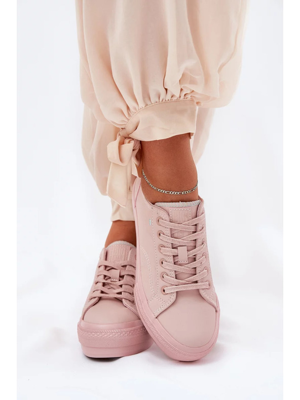 BIG STAR SHOES Ženske superge na platformi iz ECO usnja Big Star – roza