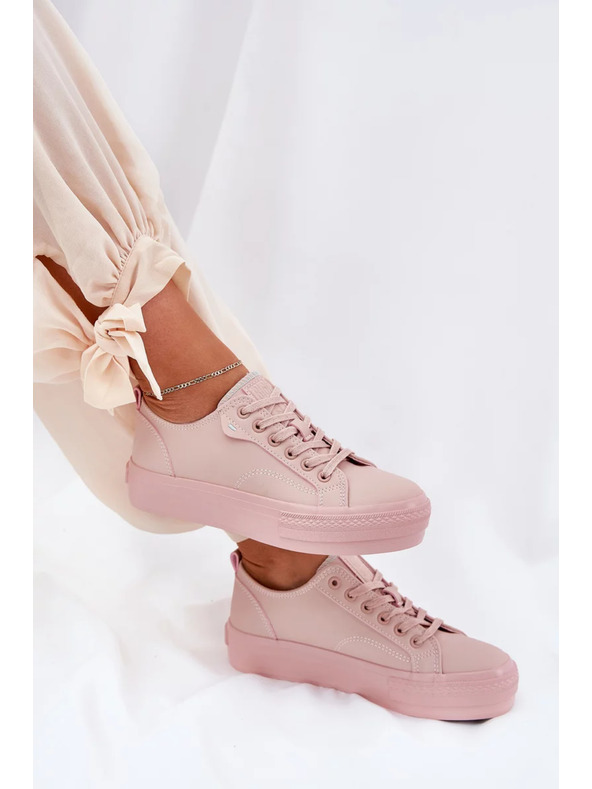 BIG STAR SHOES Ženske superge na platformi iz ECO usnja Big Star – roza