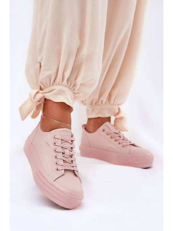 BIG STAR SHOES Ženske superge na platformi iz ECO usnja Big Star – roza