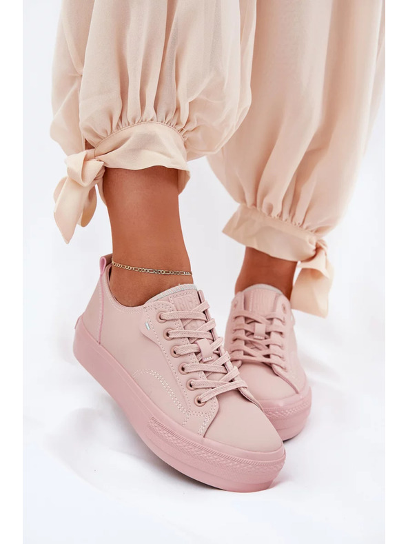 BIG STAR SHOES Ženske superge na platformi iz ECO usnja Big Star – roza