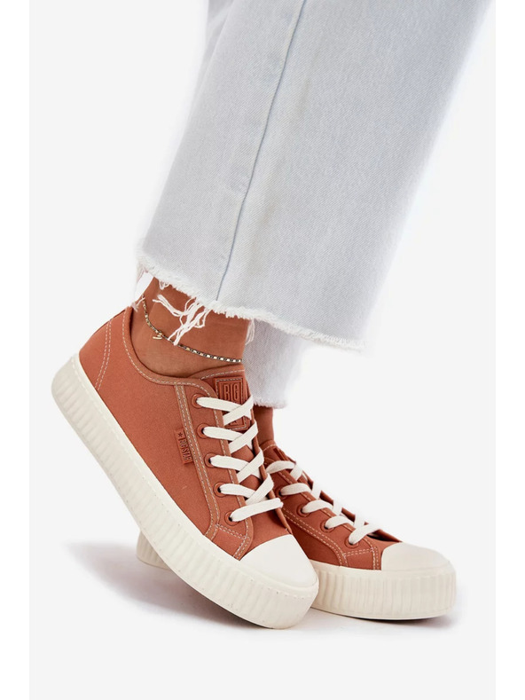 BIG STAR SHOES Ženske platneninaste superge na platformi Big Star – oranžne