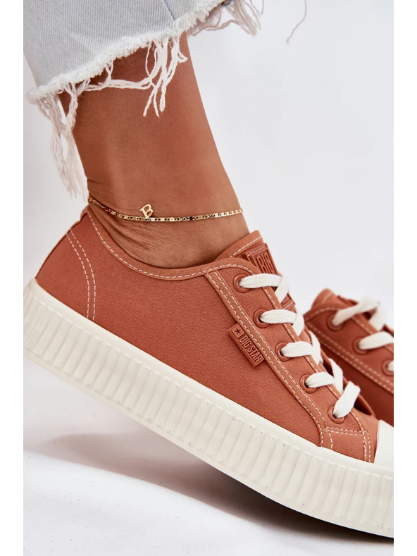BIG STAR SHOES Ženske platneninaste superge na platformi Big Star – oranžne