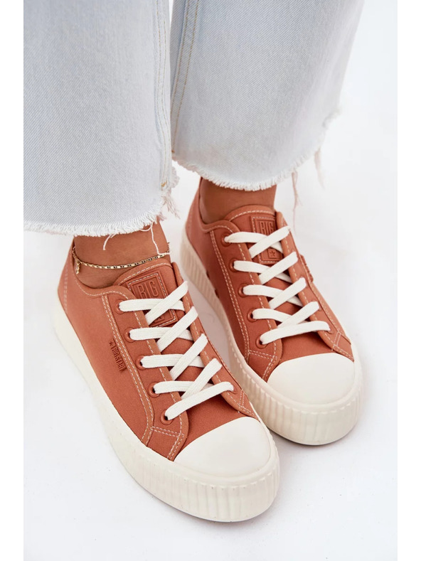 BIG STAR SHOES Ženske platneninaste superge na platformi Big Star – oranžne