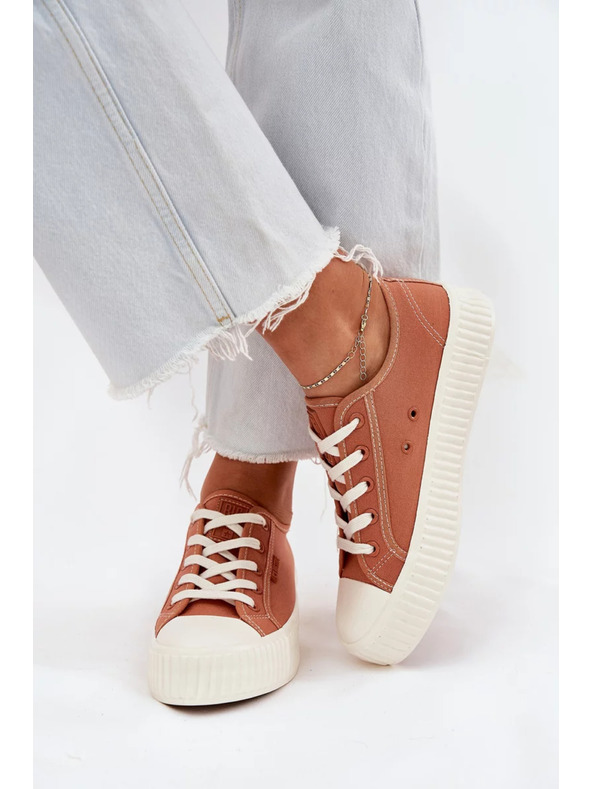 BIG STAR SHOES Ženske platneninaste superge na platformi Big Star – oranžne