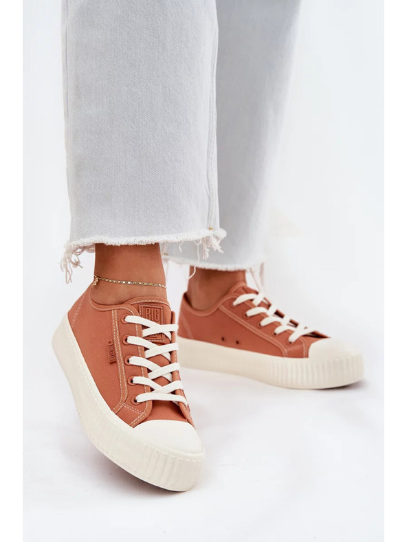 BIG STAR SHOES Ženske platneninaste superge na platformi Big Star – oranžne