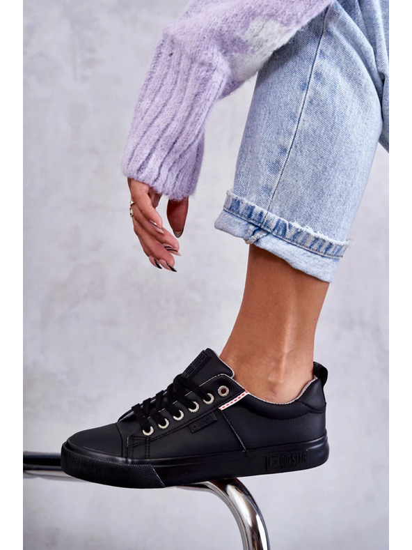 BIG STAR SHOES Ženske kožne superge Big Star – črne