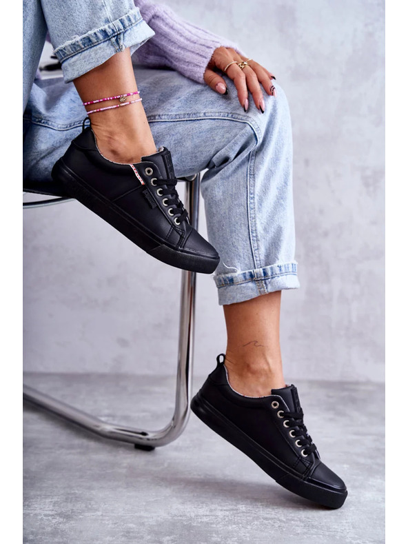 BIG STAR SHOES Ženske kožne superge Big Star – črne