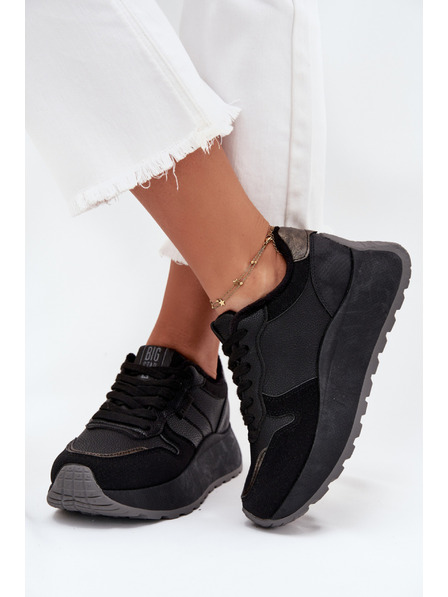 BIG STAR SHOES Ženske topline superge na platformi Big Star HI-POLY SYSTEM – črne