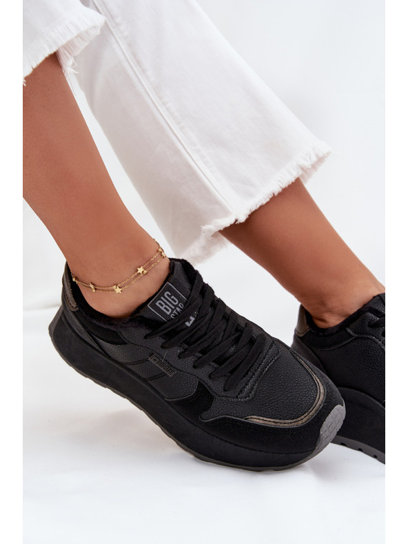 BIG STAR SHOES Ženske topline superge na platformi Big Star HI-POLY SYSTEM – črne