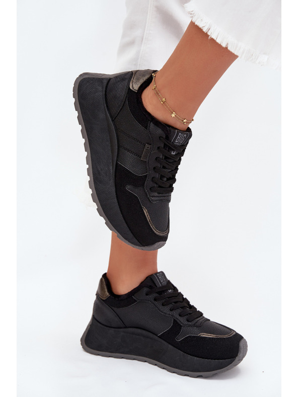 BIG STAR SHOES Ženske topline superge na platformi Big Star HI-POLY SYSTEM – črne