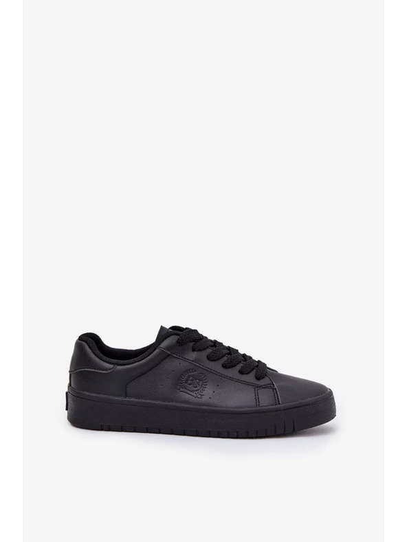 BIG STAR SHOES Ženski nizki teniski iz ECO usnja Big Star – črni