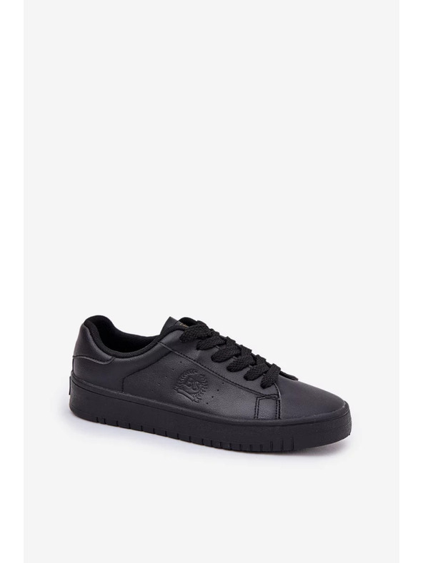 BIG STAR SHOES Ženski nizki teniski iz ECO usnja Big Star – črni