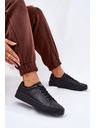BIG STAR SHOES Ženski nizki teniski iz ECO usnja Big Star – črni