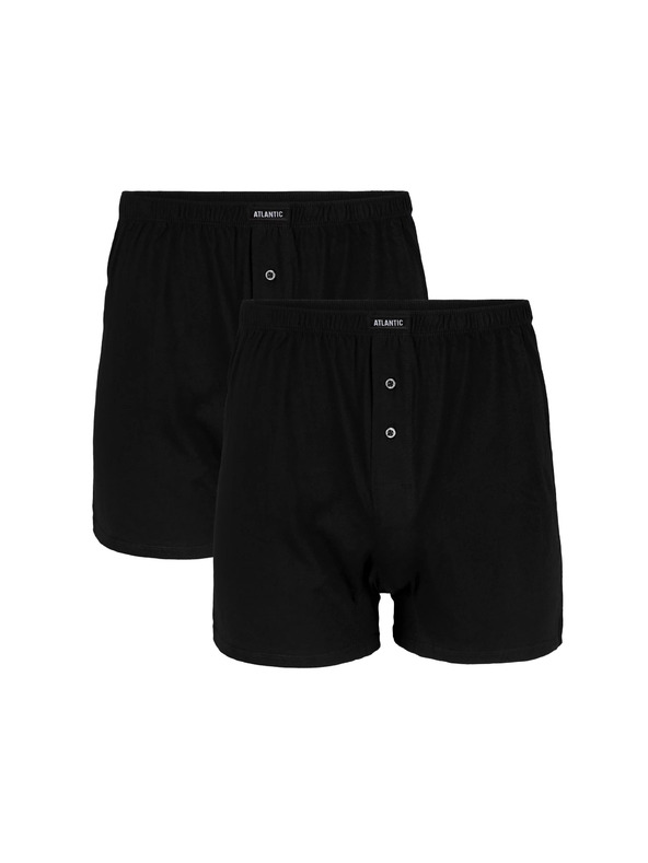 Atlantic 2-PACK Moške spodnjice dolge črne