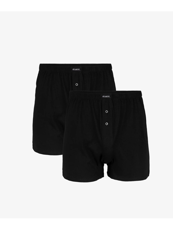 Atlantic 2-PACK Moške spodnjice dolge črne