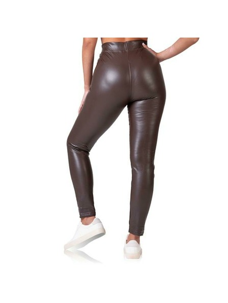 Bellinda RELAX & GO LEATHEROPTIC LEGGINGS - Ženski legíny s videzom usnja - temno rjava