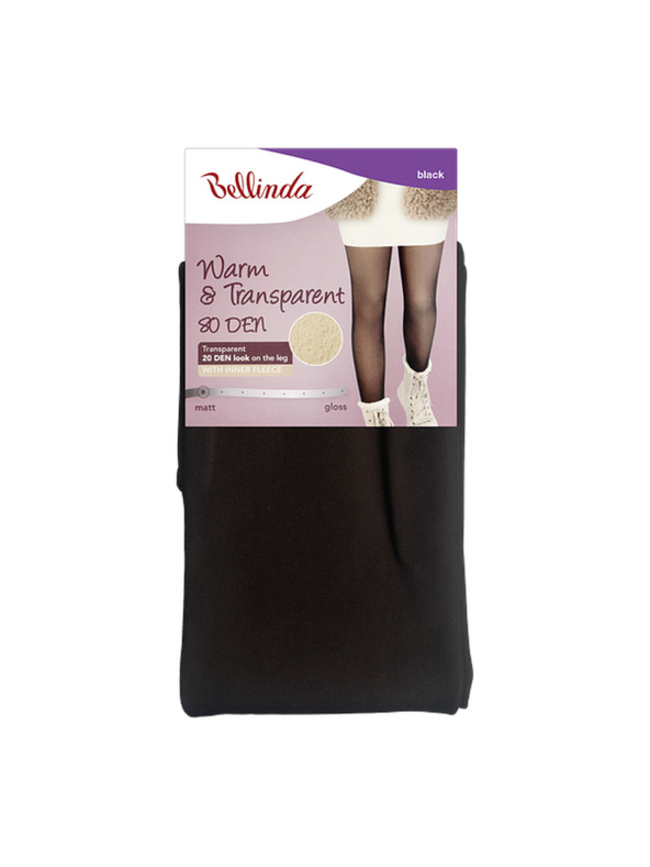 Bellinda WARM & TRANSPARENT 80 DEN WITH FLEECE - Ženske tople čarape 80 DEN s fleecem - črna