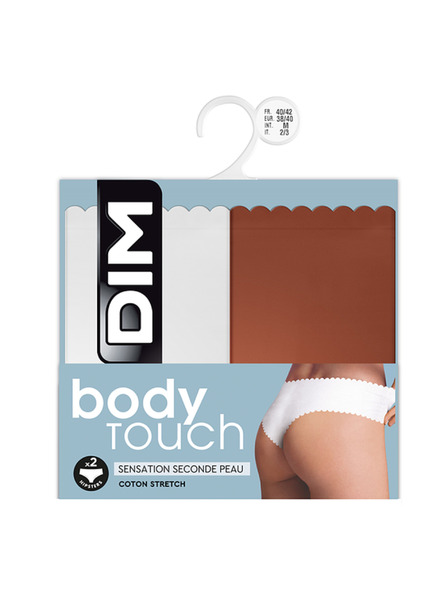 DIM DIM BODY TOUCH HIPSTER 2x - Ženske hlačke 2 kom - opečena - bela