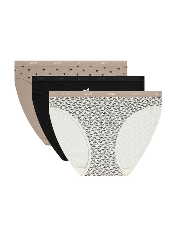DIM DIM LES POCKETS COTTON SLIP 3x - Ženski bombazni pajaci 3 kos - bela - svetlo rjava - črna