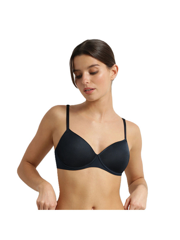 DIM DIM INVISIBLE WIRELESS PADDED BRA - Ženski gladek nedrček brez kostic - črna