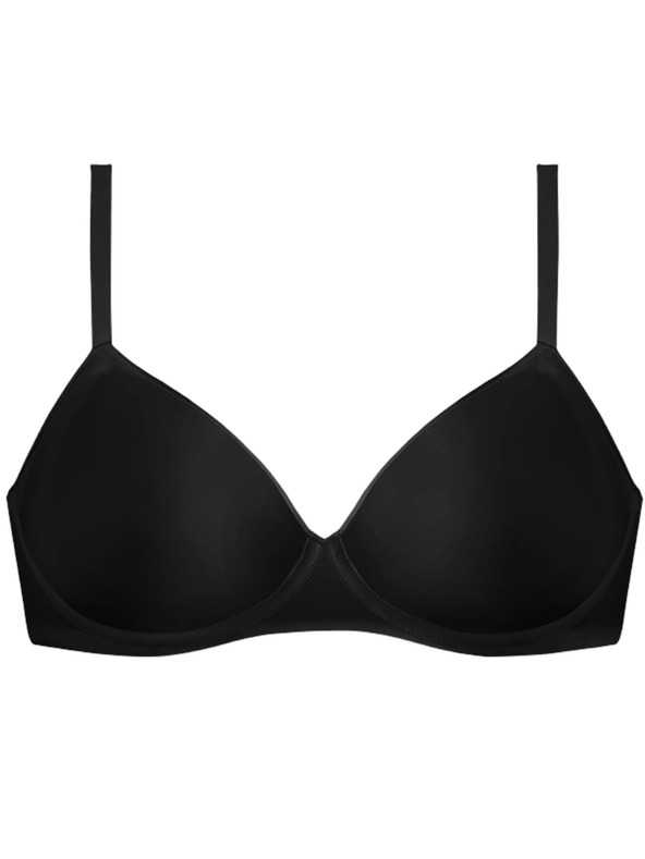 DIM DIM INVISIBLE WIRELESS PADDED BRA - Ženski gladek nedrček brez kostic - črna