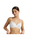 DIM DIM INVISIBLE WIRELESS PADDED BRA - Ženski gladek nedrček brez kostic - bela