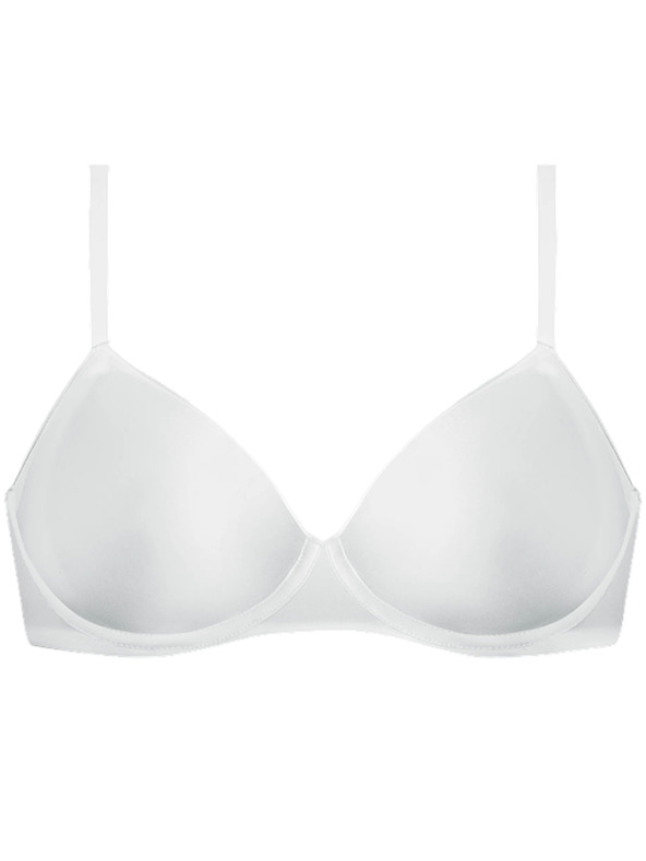 DIM DIM INVISIBLE WIRELESS PADDED BRA - Ženski gladek nedrček brez kostic - bela