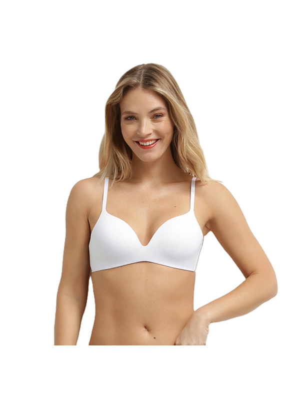 DIM DIM INVISIBLE WIRELESS PADDED BRA - Ženski nedrček brez kostic - bela