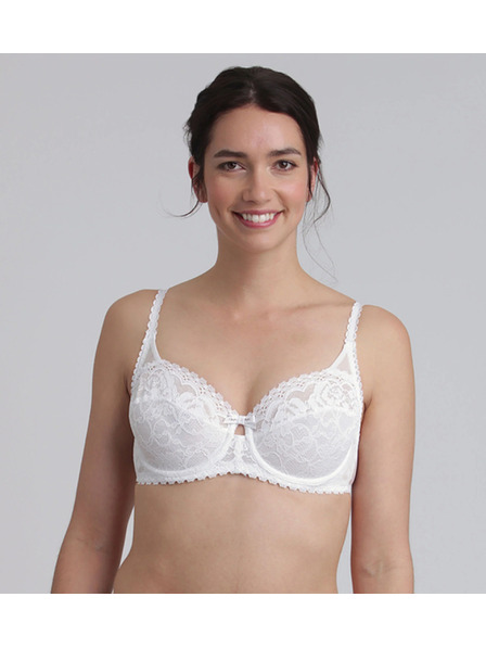 Playtex PLAYTEX RCS UNDERWIRE BALCONETTE BRA - Ženski čipkasti nedrček s kostico - bela