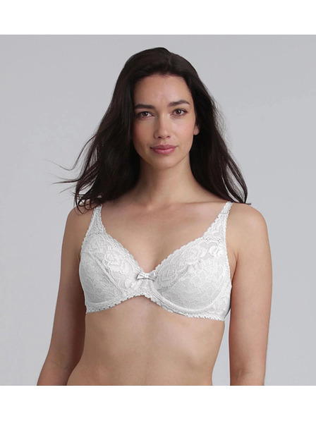 Playtex PLAYTEX RCS FLOWER ELEGANCE UNDERWIRE BRA - Ženski čipkasti nedrček s kostico - bela