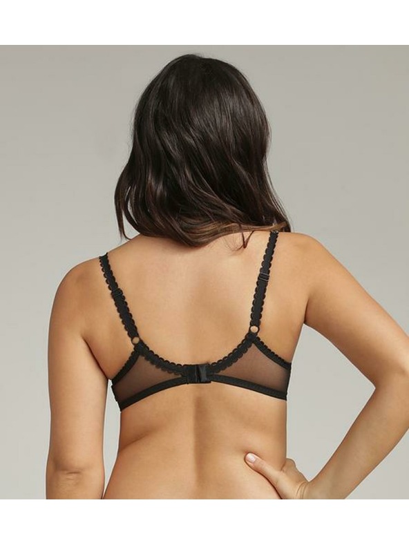 Playtex PLAYTEX RCS FLOWER ELEGANCE UNDERWIRE BRA - Ženski čipkasti nedrček s kostico - črna