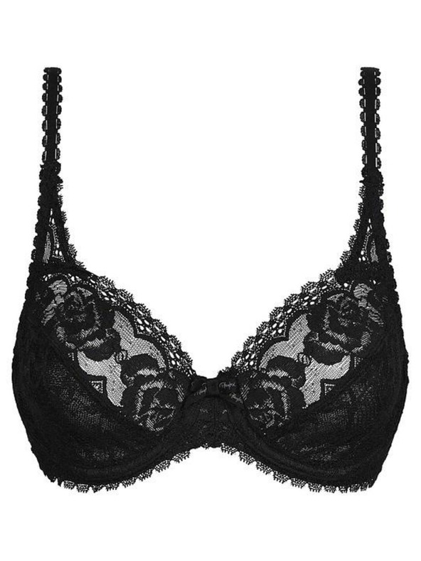 Playtex PLAYTEX RCS FLOWER ELEGANCE UNDERWIRE BRA - Ženski čipkasti nedrček s kostico - črna