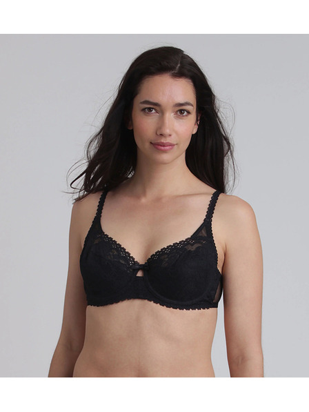 Playtex PLAYTEX RCS UNDERWIRE BALCONETTE BRA - Ženski čipkasti nedrček z žico - črna