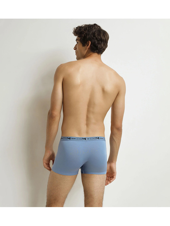 DIM DIM GOTS COTTON STRETCH BOXER 3x - Moške boksarice iz biološke bombaže 3 kosa - siva - modra - črna
