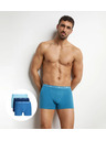 DIM DIM COTTON STRETCH BOXER 3x - Moške boksarice 3 kosa - svetlo modra - temno modra