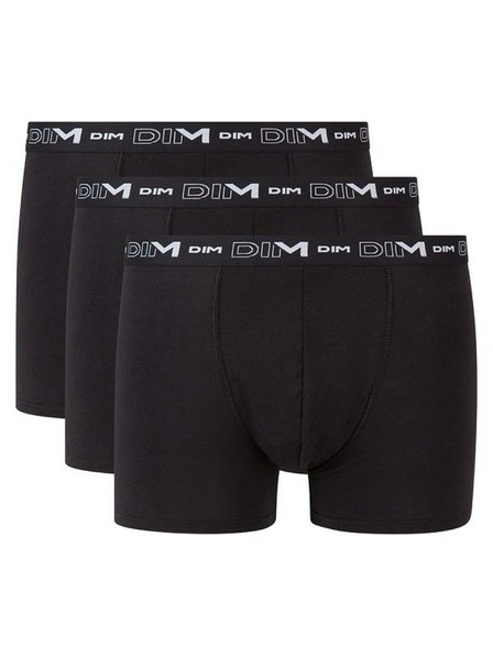 DIM DIM COTTON STRETCH BOXER 3x - Moške boksarice 3 kosa - črna