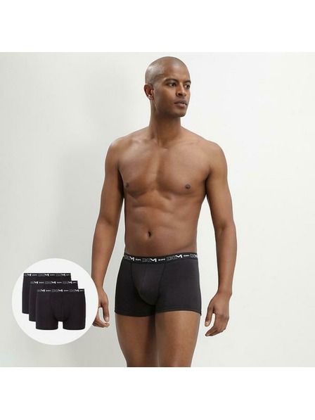 DIM DIM COTTON STRETCH BOXER 3x - Moške boksarice 3 kosa - črna