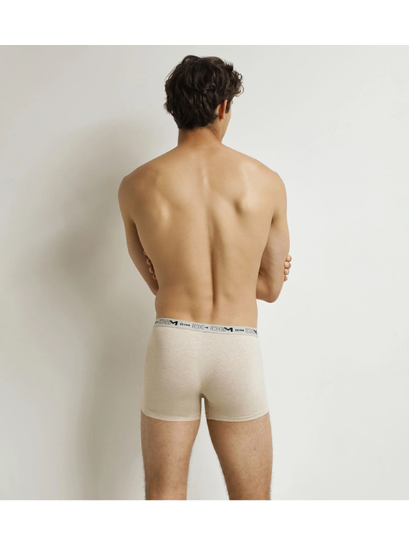 DIM DIM GOTS COTTON STRETCH BOXER 3x - Moške boksarice iz biološke bombaže 3 kosa - zelena - svetlo rjava - svetlo modra