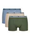 DIM DIM GOTS COTTON STRETCH BOXER 3x - Moške boksarice iz biološke bombaže 3 kosa - zelena - svetlo rjava - svetlo modra