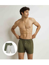 DIM DIM COTTON STRETCH LOOSE BOXER 2x - Moške ohlapne boksarice 2 kosa - siva - zelena