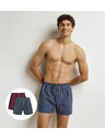 DIM DIM COTTON STRETCH LOOSE BOXER 2x - Moške ohlapne boksarice 2 kosa - temno rdeča - temno modra