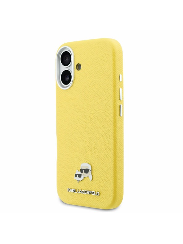 Karl Lagerfeld Karl Lagerfeld PU Karl and Choupette Heads Pins MagSafe Zadnja zaščita za iPhone 17 Yellow