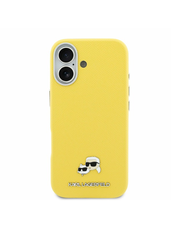 Karl Lagerfeld Karl Lagerfeld PU Karl and Choupette Heads Pins MagSafe Zadnja zaščita za iPhone 17 Yellow