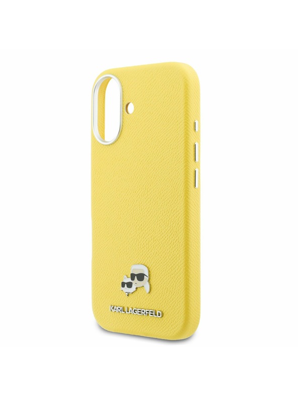 Karl Lagerfeld Karl Lagerfeld PU Karl and Choupette Heads Pins MagSafe Zadnja zaščita za iPhone 17 Yellow