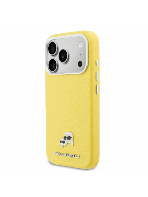 Karl Lagerfeld Karl Lagerfeld PU Karl and Choupette Heads Pins MagSafe Zadnja zaščita za iPhone 17 Pro Yellow