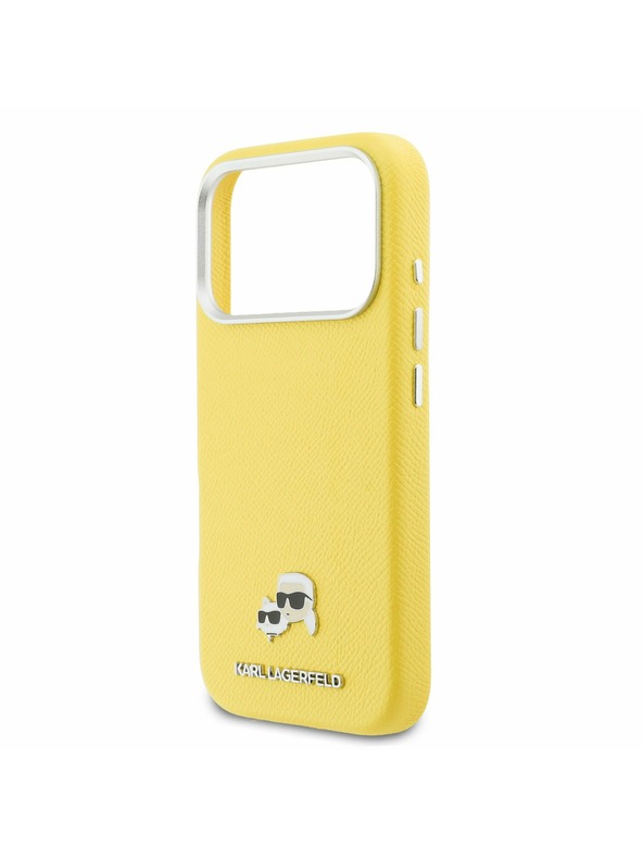 Karl Lagerfeld Karl Lagerfeld PU Karl and Choupette Heads Pins MagSafe Zadnja zaščita za iPhone 17 Pro Yellow