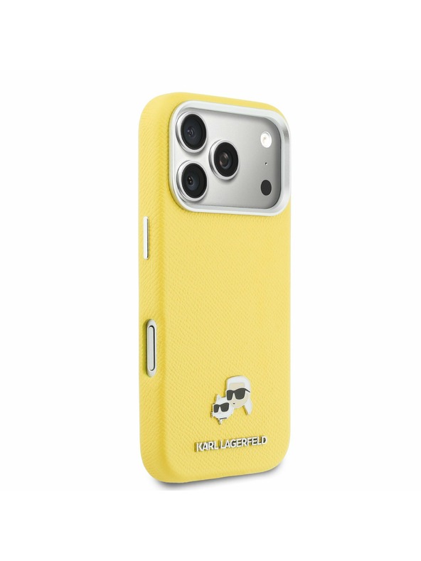 Karl Lagerfeld Karl Lagerfeld PU Karl and Choupette Heads Pins MagSafe Zadnja zaščita za iPhone 17 Pro Max Yellow